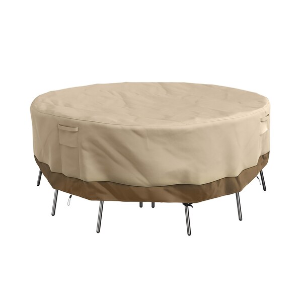 Pure Garden Round Outdoor Table Cover - 94in Heavy-Duty 600D Polyester Canvas with UV 50+ and Waterproof Backing - 50-LG1300
