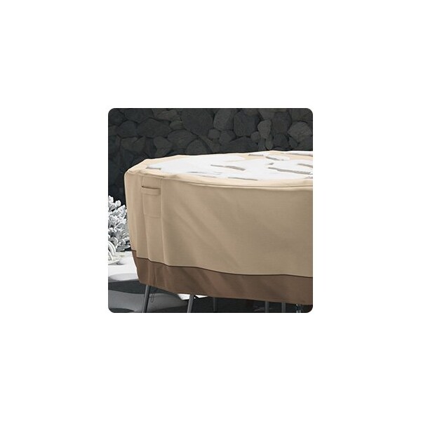 Pure Garden Round Outdoor Table Cover - 94in Heavy-Duty 600D Polyester Canvas with UV 50+ and Waterproof Backing - 50-LG1300