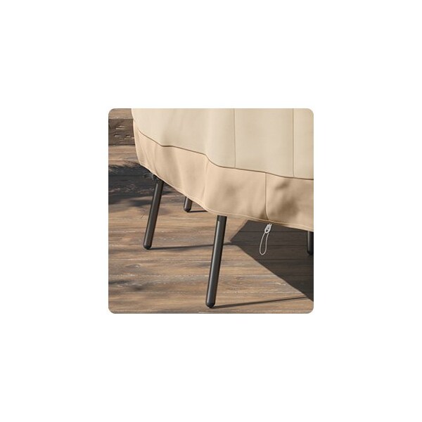 Pure Garden Round Outdoor Table Cover - 94in Heavy-Duty 600D Polyester Canvas with UV 50+ and Waterproof Backing - 50-LG1300