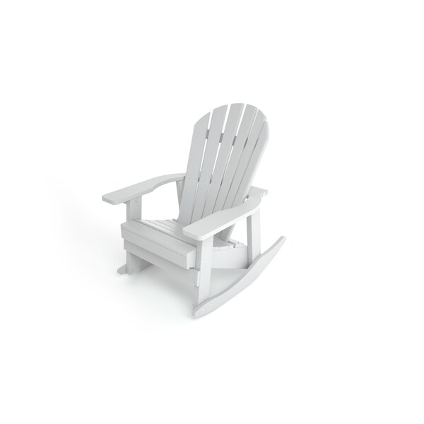 Frog Furnishings White Charleston Rocking Adirondack Chair - PB ADCHAWHI