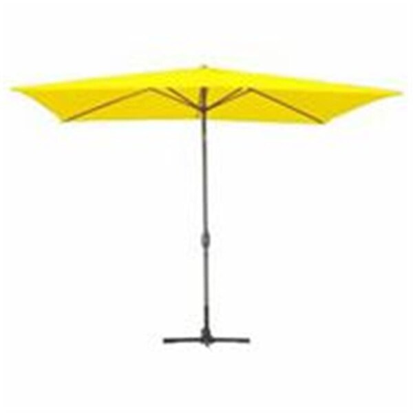 Propation 6.5 x 10 Ft. Aluminum Patio Market Umbrella Tilt with Crank - Yellow Fabric & Black Pole - PR2593375
