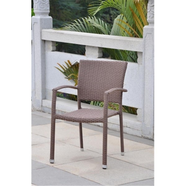 International Caravan 4210-SQ-ABN Bardelona Resin Wicker Square Back Dining Chair - Light Brown - 4210-SQ-1CH-ABN