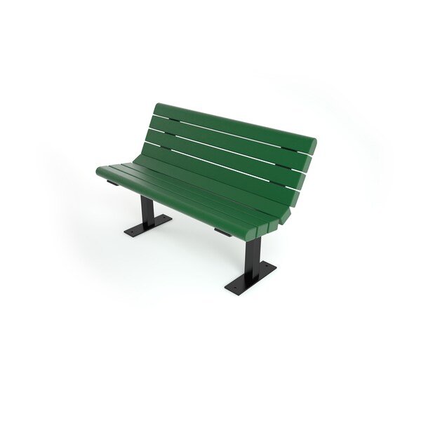Frog Furnishings Green 4' Jameson Bench Surface Mount w/ Black Frame - PB 4GREBFJAM