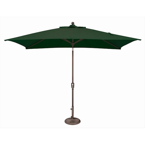 Gan Eden 6 x 10 ft. Rectangle Push Button Tilt Market Umbrella Forest Green - GA2650496