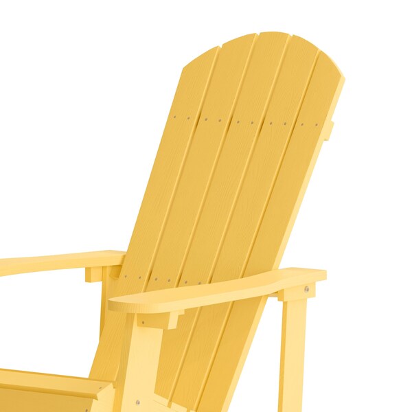 Flash Furniture Yellow Poly Resin Adirondack Style Rocking Chair - JJ-C14705-YLW-GG