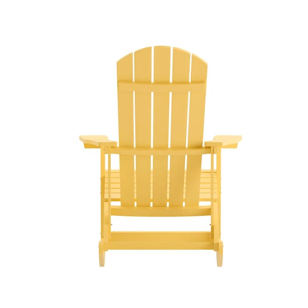 Flash Furniture Yellow Poly Resin Adirondack Style Rocking Chair - JJ-C14705-YLW-GG