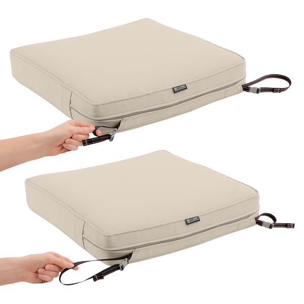 Classic Accessories Montlake Antique Beige Cushion Set, 23"x23"x5" - 62-019-BEIGE-SET