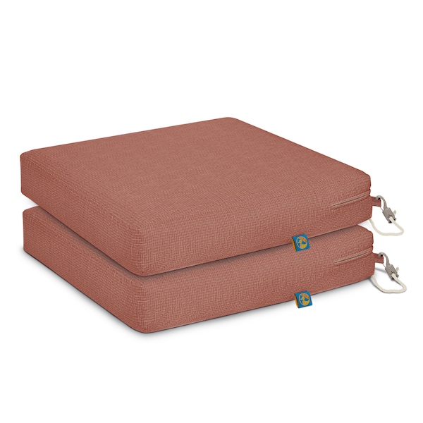 Classic Accessories Weekend 17" x 17" x 3" Seat Cushion, Cedarwood, 2PK - CCWCH17173-2PK