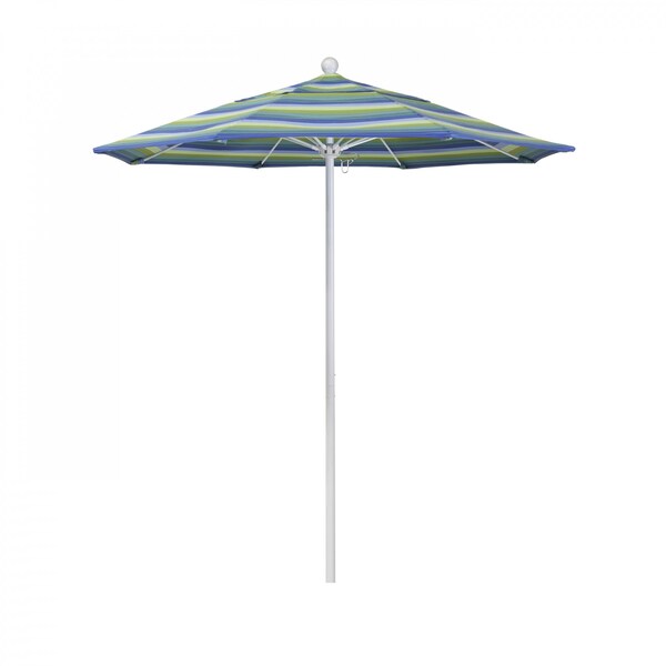 California Umbrella Patio Umbrella, Octagon, 96" H, Sunbrella Fabric, Seville Seaside - 194061004838