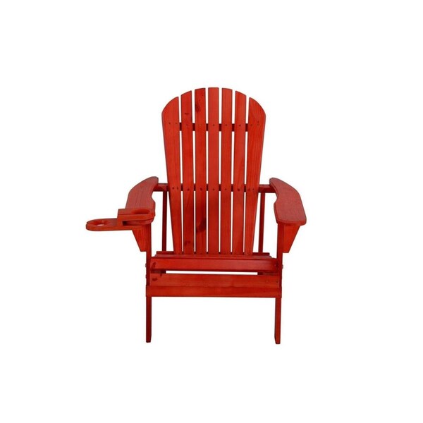 Bold Fontier Earth Collection Adirondack Chair with Phone & Cup Holder, Red - BO2690338