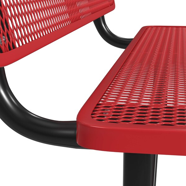 Leisure Craft Leisure Craft 6 FT Outdoor Bench with Back, Portable, Red - B6WBP-RED