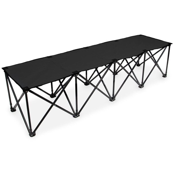 Bookazine 6 ft. Portable Folding 4 Seat Bench, Black - TI191257