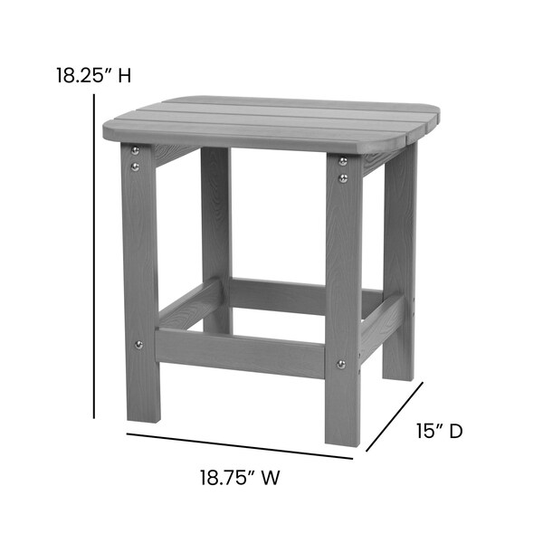 Flash Furniture Gray Adirondack Side Table and 2 Chair Set - JJ-C14501-2-T14001-GY-GG