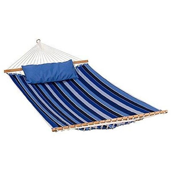 Algoma Net Algoma Net 2799W192181SP 13 ft. Reversible Sunbrella Quilted Hammock; Blue - Milano Cobalt Stripe & Canvas Capri Solid - 2799W192181SP