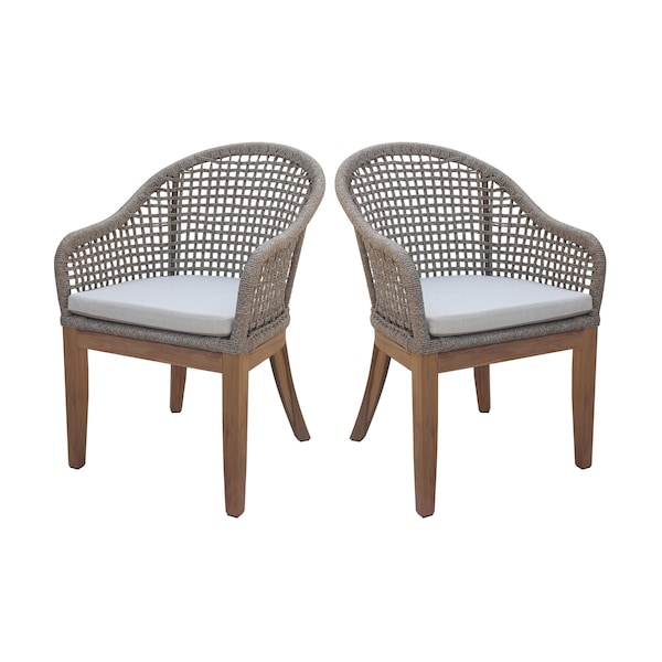 International Concepts Outdoor Patio Dining Chair with Cushions, 2PK - ODC-300P