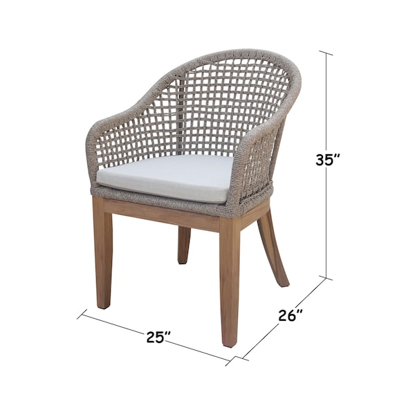 International Concepts Outdoor Patio Dining Chair with Cushions, 2PK - ODC-300P