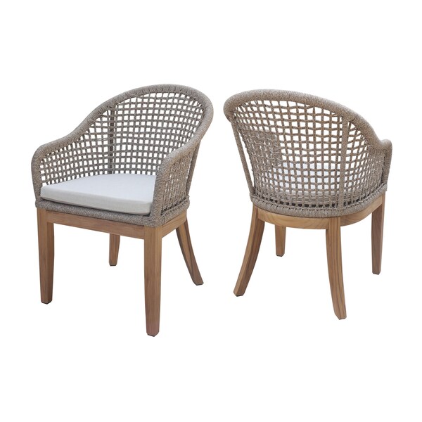 International Concepts Outdoor Patio Dining Chair with Cushions, 2PK - ODC-300P