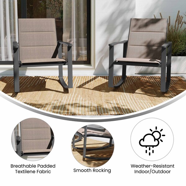Flash Furniture Brown Flex Comfort Material Rocking Chairs, 2PK - 2-FV-FSC-2315N-BRN-GG