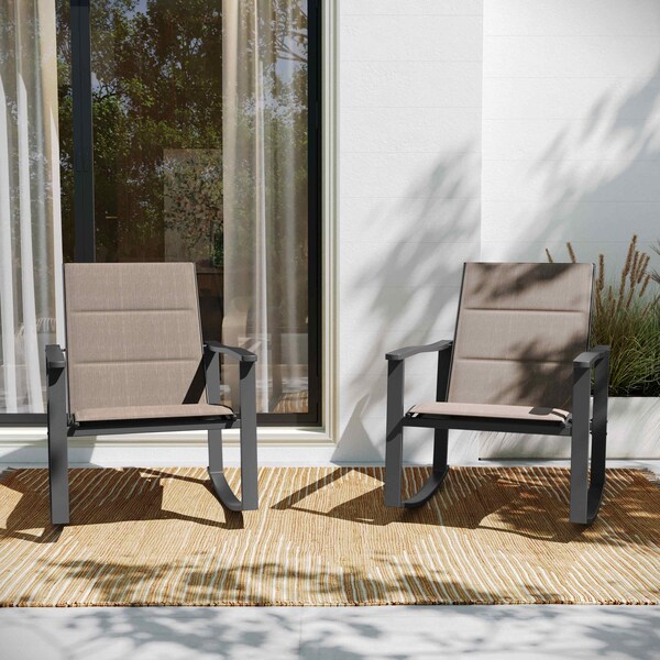 Flash Furniture Brown Flex Comfort Material Rocking Chairs, 2PK - 2-FV-FSC-2315N-BRN-GG