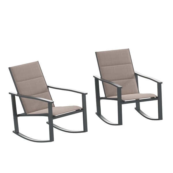 Flash Furniture Brown Flex Comfort Material Rocking Chairs, 2PK - 2-FV-FSC-2315N-BRN-GG