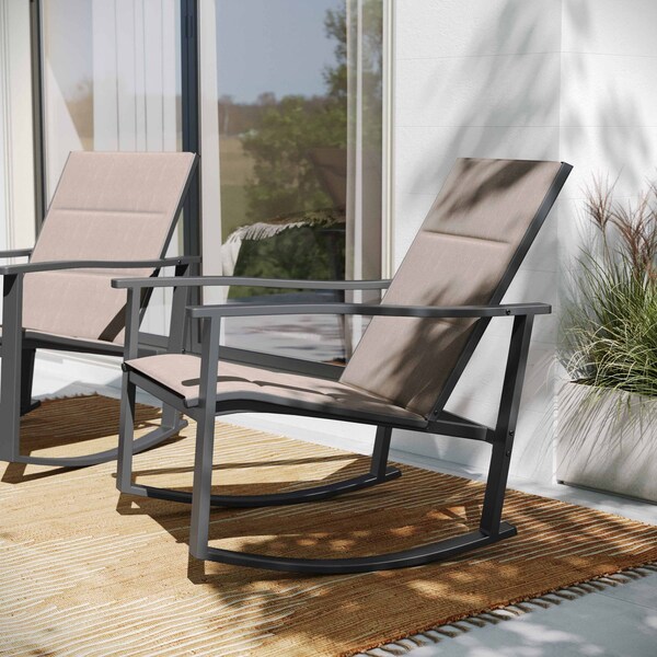 Flash Furniture Brown Flex Comfort Material Rocking Chairs, 2PK - 2-FV-FSC-2315N-BRN-GG