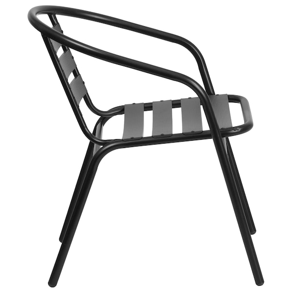 Flash Furniture 5PC Patio Set-55" Glass Table, 4 Black Chairs - TLH-089REC-017CBK4-GG