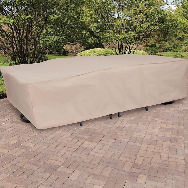 Mr. Bar-B-Q Furniture Cover, 8.66 in L, 12.8 in W, 15.95 in H, Elastic, Taupe - 07837BB