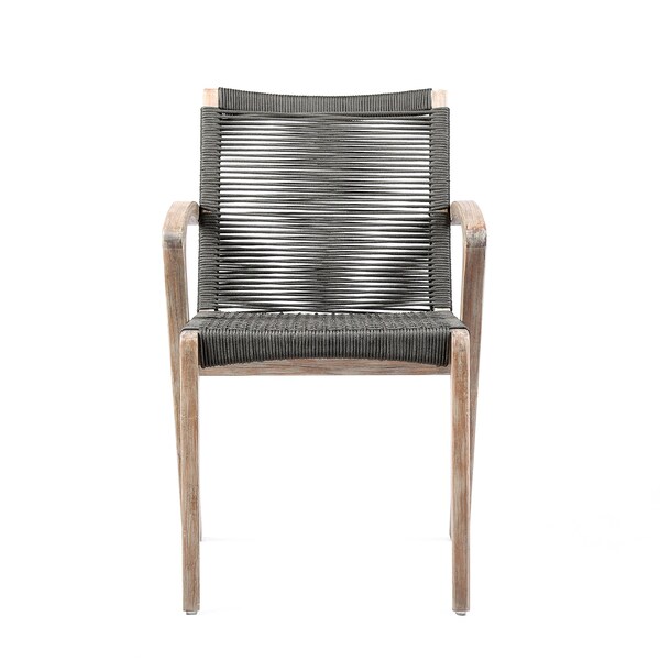 Armen Living Sachi and Nabila Outdoor 5 Piece Light Eucalyptus and Concrete Dining Set - 840254333383