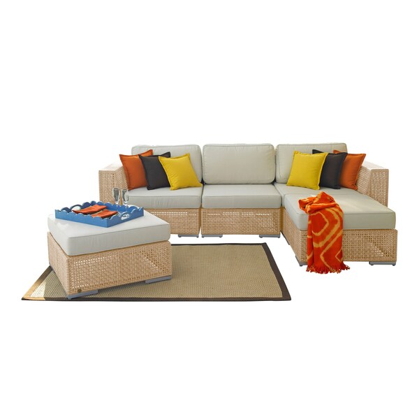 Panama Jack Outdoor Panama Jack Austin 5-Piece Sectional Set - PJO-3801-NAT-5SEC