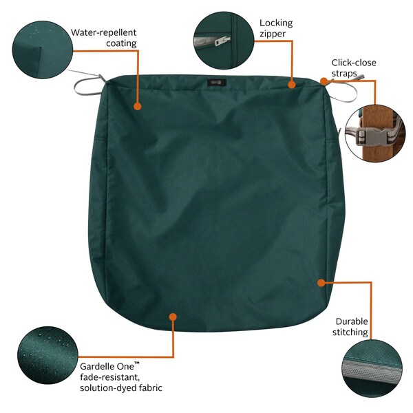 Classic Accessories Ravenna Patio Cushion Slipcover, Mallard Green, 23 - 60-367-011101-RT