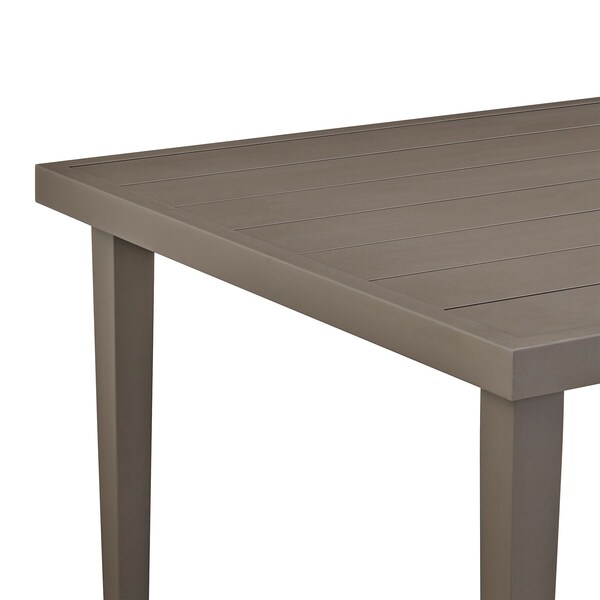 Armen Living Silvana Outdoor Aluminum Gray Rectangle Dining Table - 840254332928