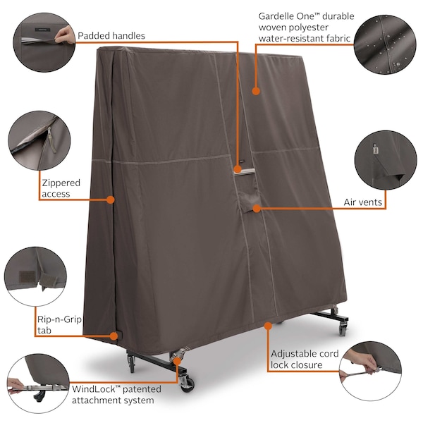 Classic Accessories Ravenna Water-Resistant Ping Pong Table Cover, 60 x 28 x 63 in. - 56-488-015101-EC