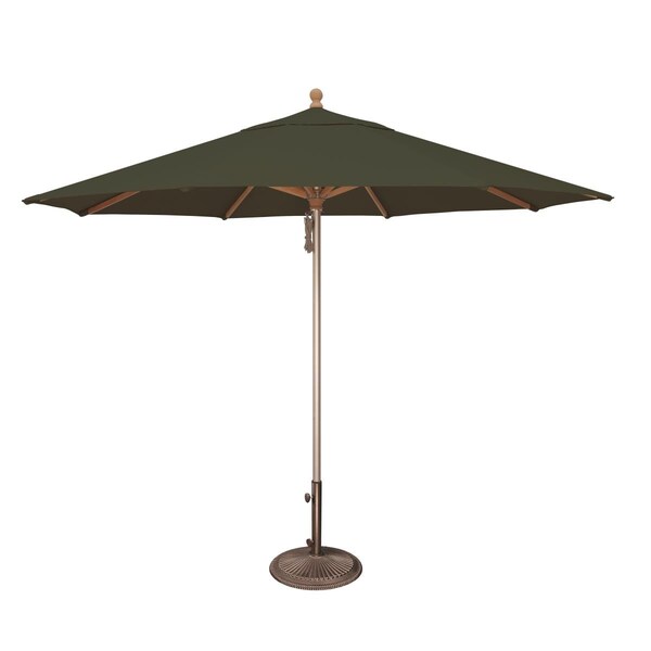 Simply Shade SimplyShade  Ibiza 11 ft. Solefin Wood &  Aluminum Umbrella  Forest Green - SSUWA811SS-D2446