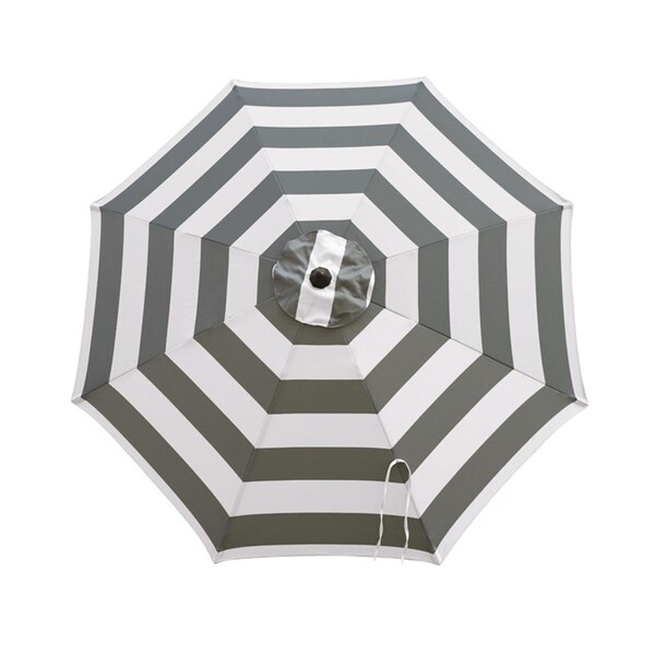 Gan Eden 9 ft. Tiltable Gray Stripe Market Umbrella - GA2742585