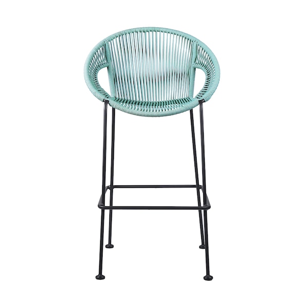 Armen Living Acapulco 30" Indoor Outdoor Steel Bar Stool with Wasabi Rope - LCACBAWSB30
