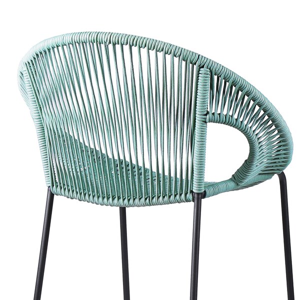 Armen Living Acapulco 30" Indoor Outdoor Steel Bar Stool with Wasabi Rope - LCACBAWSB30