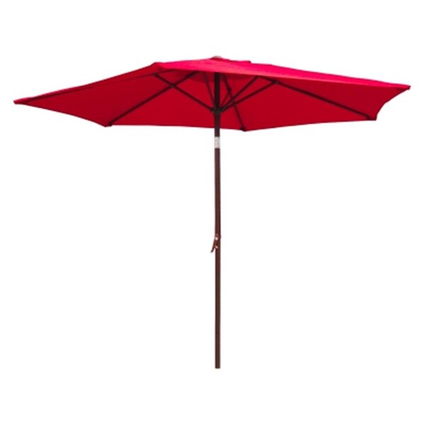 International Caravan 8 ft. Outdoor Aluminum Umbrella, Ruby Red - YF-1104-2.5M-RR