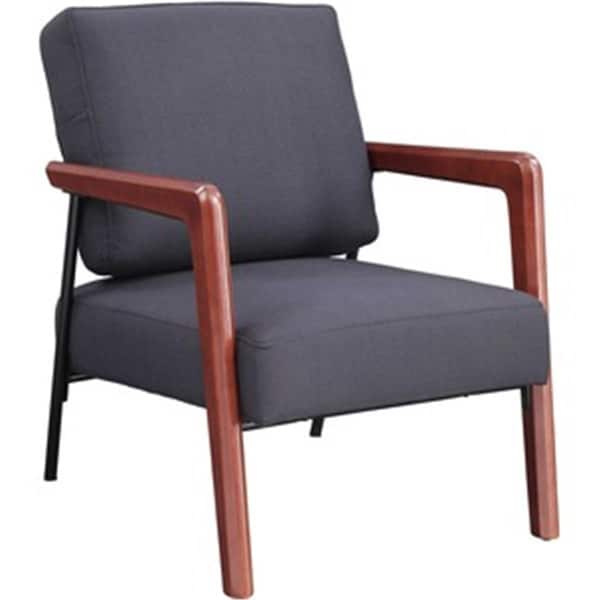 Gan Eden 33.5 in. Fabric Back & Seat Rubber Wood Lounge Chair - GA3203865