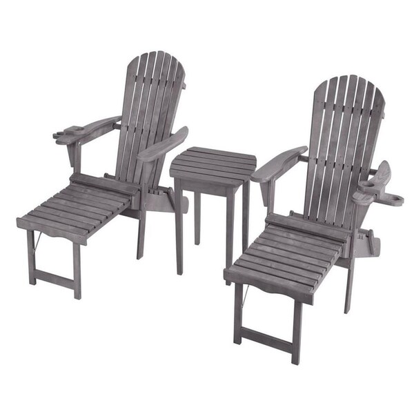 Cama Oceanic Collection Adirondack Chaise Lounge Chair Foldable, cup and glass holder - CA3363191