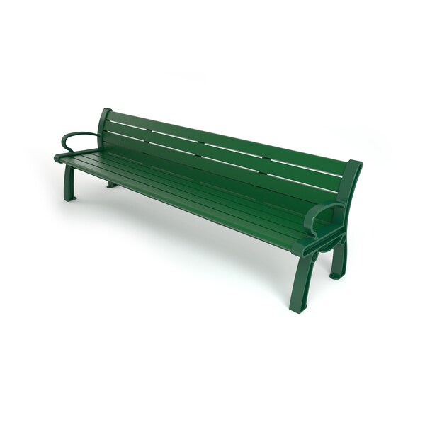 Frog Furnishings Green 8' Heritage Bench with Green Frame - PB 8GREGFHER