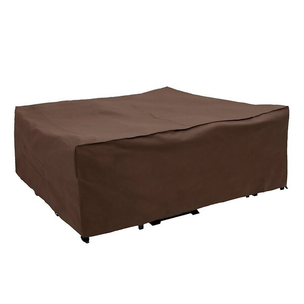 Mr. Bar-B-Q Premium Patio Cover, 120 in L, 90 in W, 40 in H, Polyethylene, Brown - 07843BB