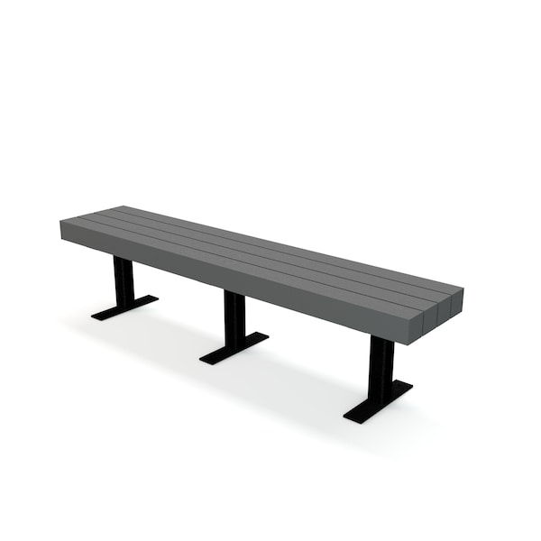 Frog Furnishings Gray 4' Trailside Bench Surface Mount w/ Black Frame - PB 4GRATRA