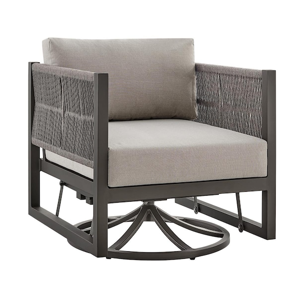 Tento Campait Cuffay Outdoor Patio Swivel Glider Lounge Chair Dark Brown - TE3319173
