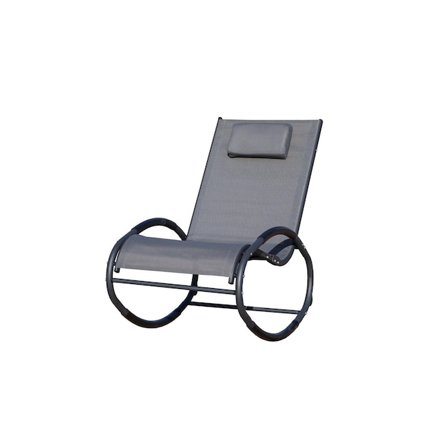 Claustro Iron Rocking Oval Lounge Single Chair for Indoor or Outdoor Grey - CL2956132