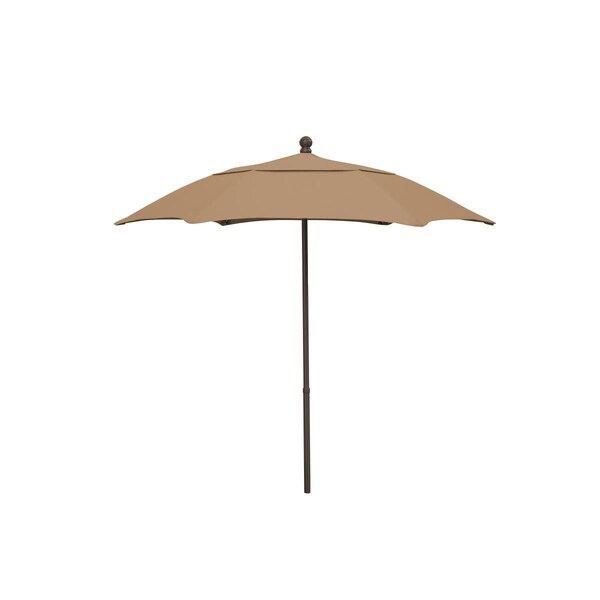 Fiberbuilt Home Fiberbuilt Home 7HPUCB-Beige 7.5 ft. Hex Patio Umbrella 6 Rib Push Up Champagne Bronze with Beige Spun Poly Canopy - 7HPUCB-BEIGE