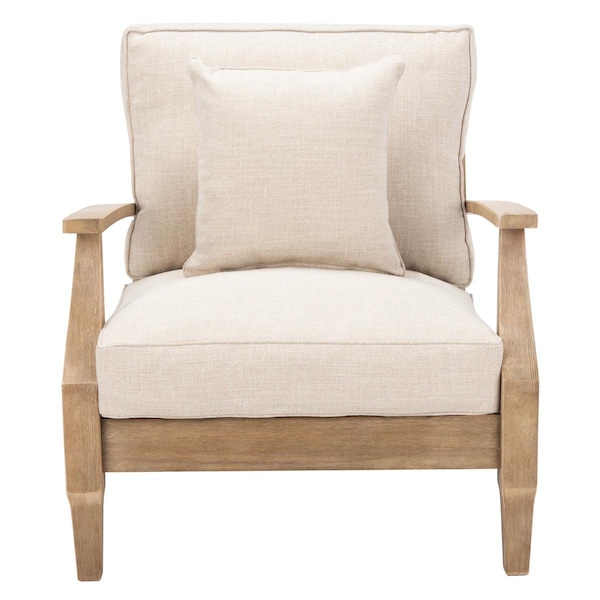 Safavieh Martinique Wood Patio Armchair, Natural & White - CPT1011A