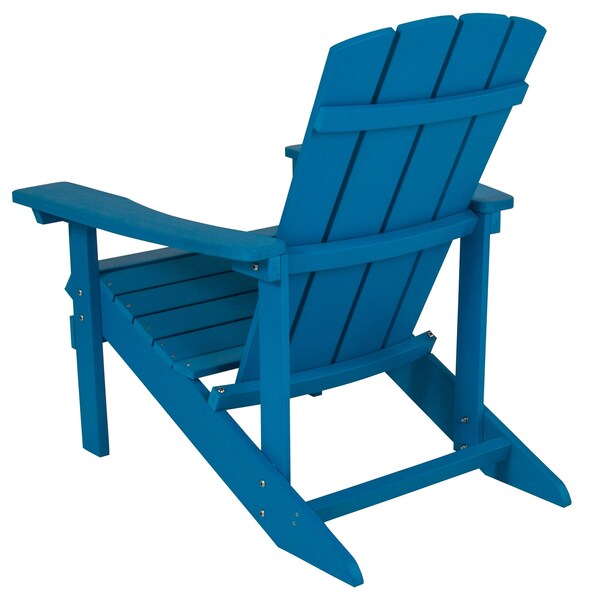 Flash Furniture Blue Poly Resin Adirondack Chair, PK 4 - 4-JJ-C14501-BLU-GG