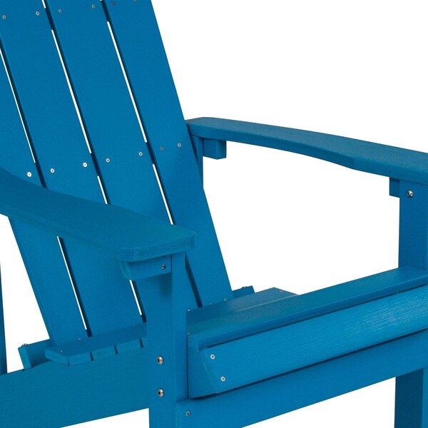 Flash Furniture Blue Poly Resin Adirondack Chair, PK 4 - 4-JJ-C14501-BLU-GG