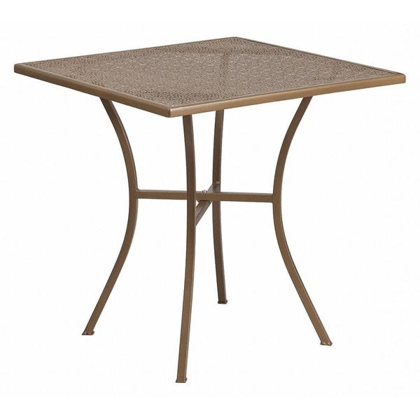 Flash Furniture Oia Commercial Grade 28" Square Gold Indoor-Outdoor Steel Patio Table - CO-5-GD-GG