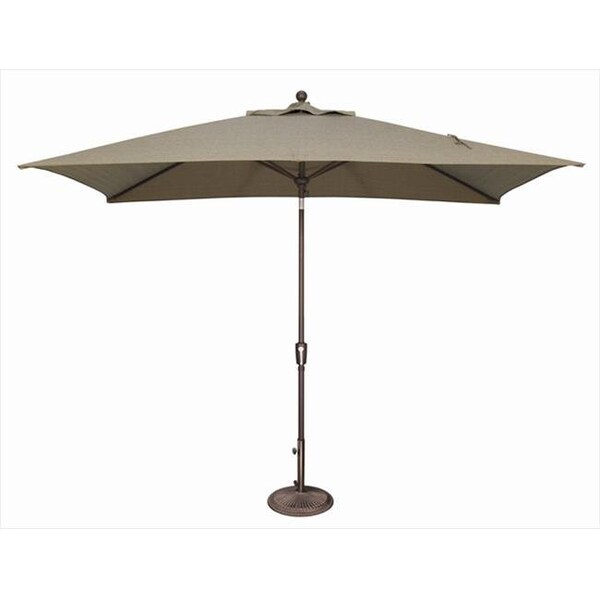 Simplyshade SimplyShade 6 x 10 ft. Rectangle Push Button Tilt Market Umbrella  Taupe - SSUM92-6X10RT00-D3474
